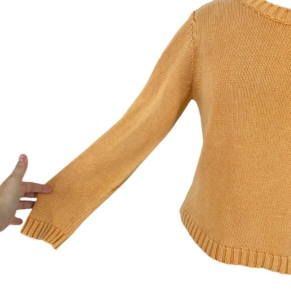 Tyler Bōe Mineral Wash Cotton Button-Back Crewneck Sweater Yellos Size Medium - Picture 4 of 12